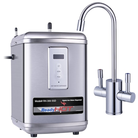 Ready Hot Instant Hot Water Dispenser with Polished Chrome Dual Lever Faucet and Digital Display 41-RH-300-F560-CH